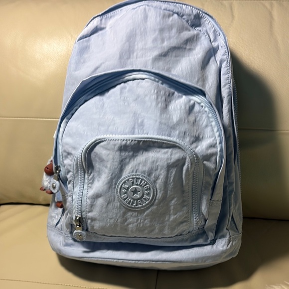 Kipling Harper Bayside Blue Expandable Backpack with Money keychain - Picture 1 of 8